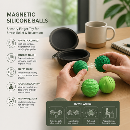 Magnetic Silicone Balls – Sensory Fidget Toy for Stress Relief and Relaxation