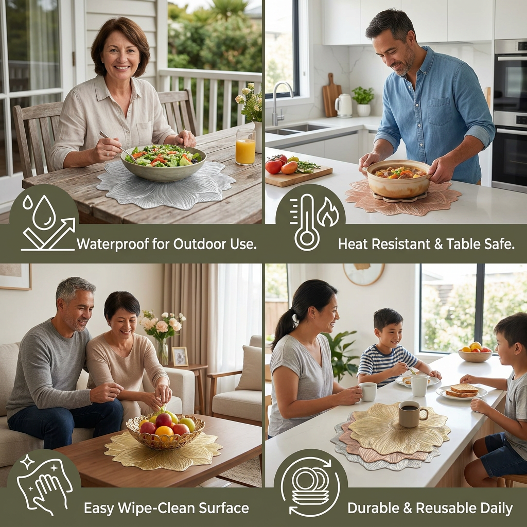 Creative Flower Table Set – Waterproof and Oil-Resistant