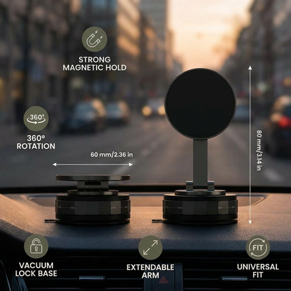 Magnetic Suction Cup – Extendable 360° Phone Holder with Vacuum Lock