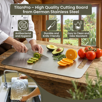 Titan Pro – Premium German Stainless Steel Cutting Board