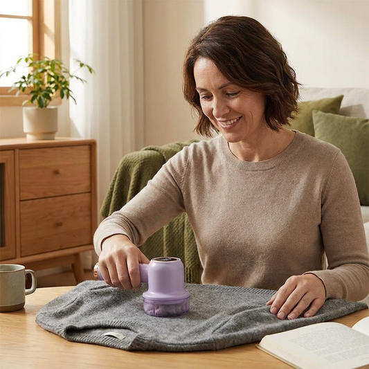 Electric Lint Remover with LED Display – Rechargeable Fabric Shaver with 3 Speed Levels & Large Lint Container
