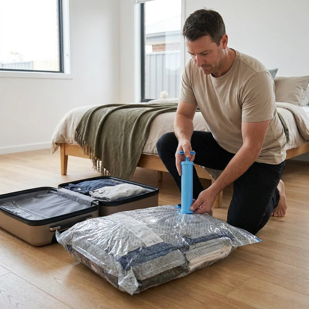 Travel Vacuum Storage Bag Set with Rechargeable Air Pump