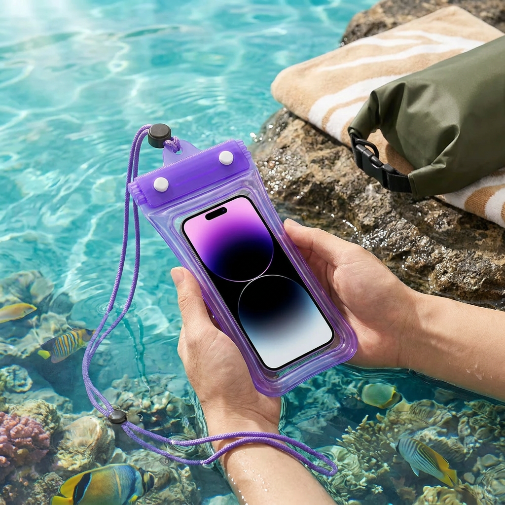 Waterproof Phone Pouch – Clear Touchscreen Case with Lanyard for Beach & Swimming