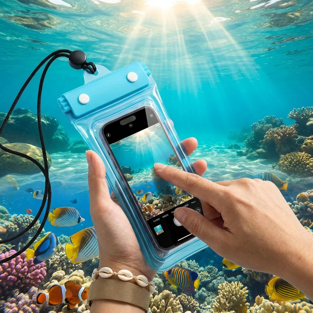 Waterproof Phone Pouch – Clear Touchscreen Case with Lanyard for Beach & Swimming