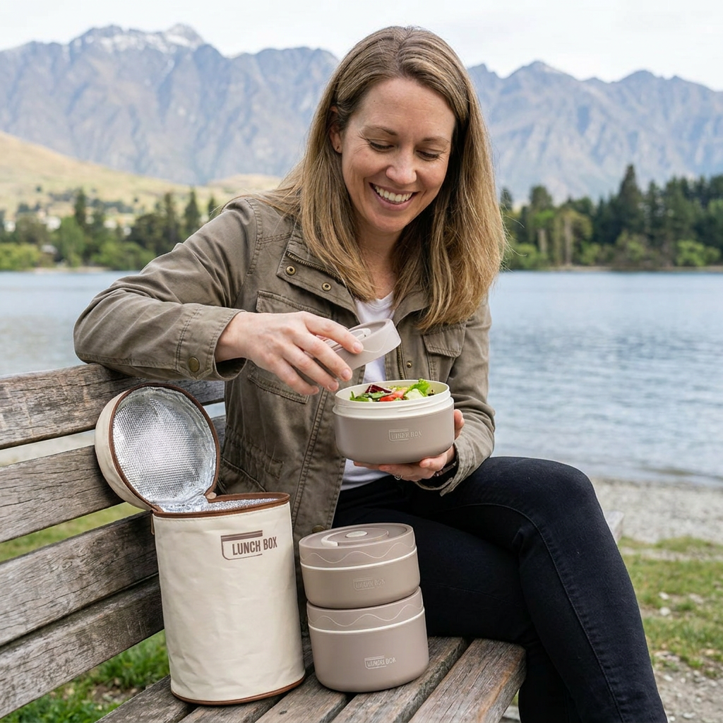 3-Piece Lunch Box Set – Insulated, Leak-Proof & Practical for On-the-Go