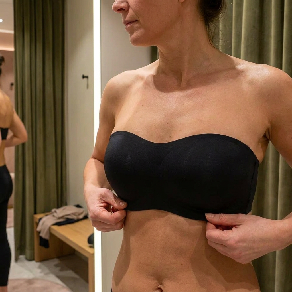 Strapless Bandeau Push-Up Bra – Non-Slip, Supportive & Seamless for Maximum Hold