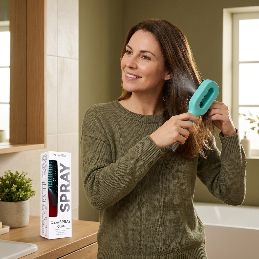 Anti-Frizz Spray Hair Brush – Smooths Flyaways and Makes Hairstyling Easier