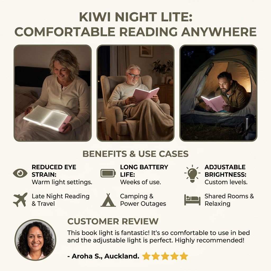 Rechargeable LED Reading Lamp – Portable Book and Night Light for Relaxing and Stress-Free Moments