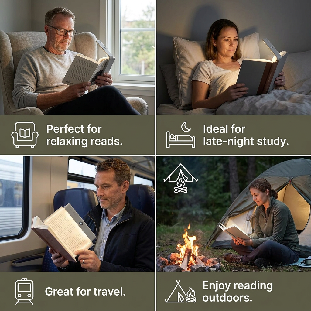 Rechargeable LED Reading Lamp – Portable Book and Night Light for Relaxing and Stress-Free Moments