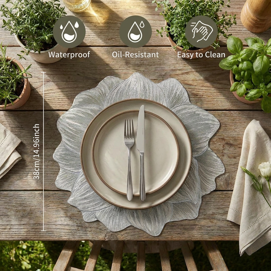 Creative Flower Table Set – Waterproof and Oil-Resistant