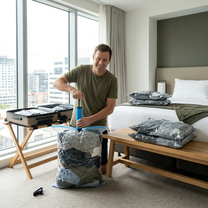 Travel Vacuum Storage Bag Set with Rechargeable Air Pump