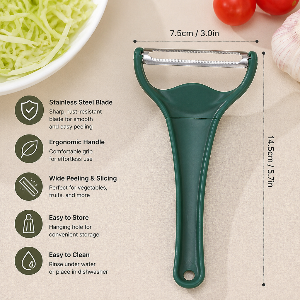 Stainless Steel Wide Vegetable Peeler & Slicer