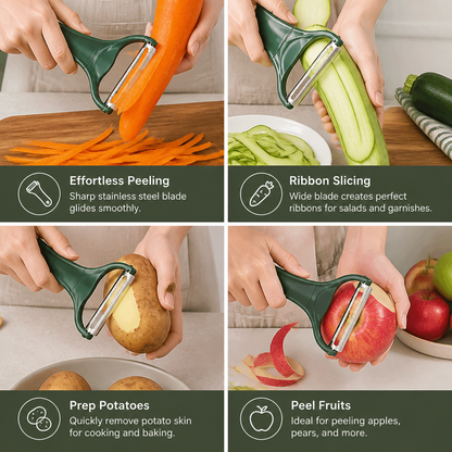 Stainless Steel Wide Vegetable Peeler & Slicer