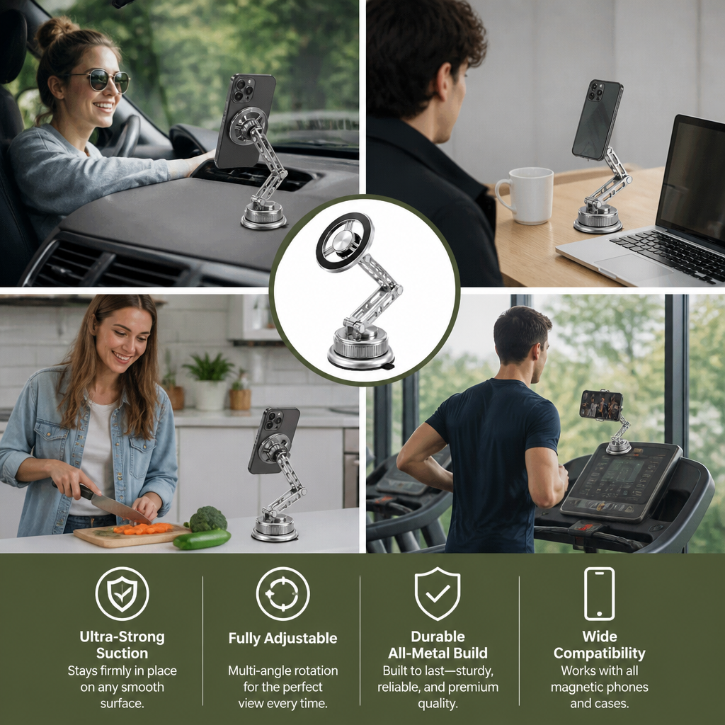 Ultra-Strong Suction Durable Full-Metal Magnetic Car Phone Mount