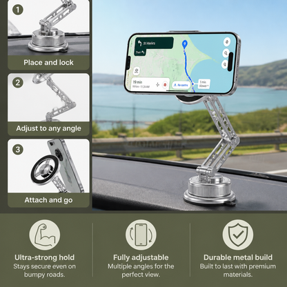 Ultra-Strong Suction Durable Full-Metal Magnetic Car Phone Mount