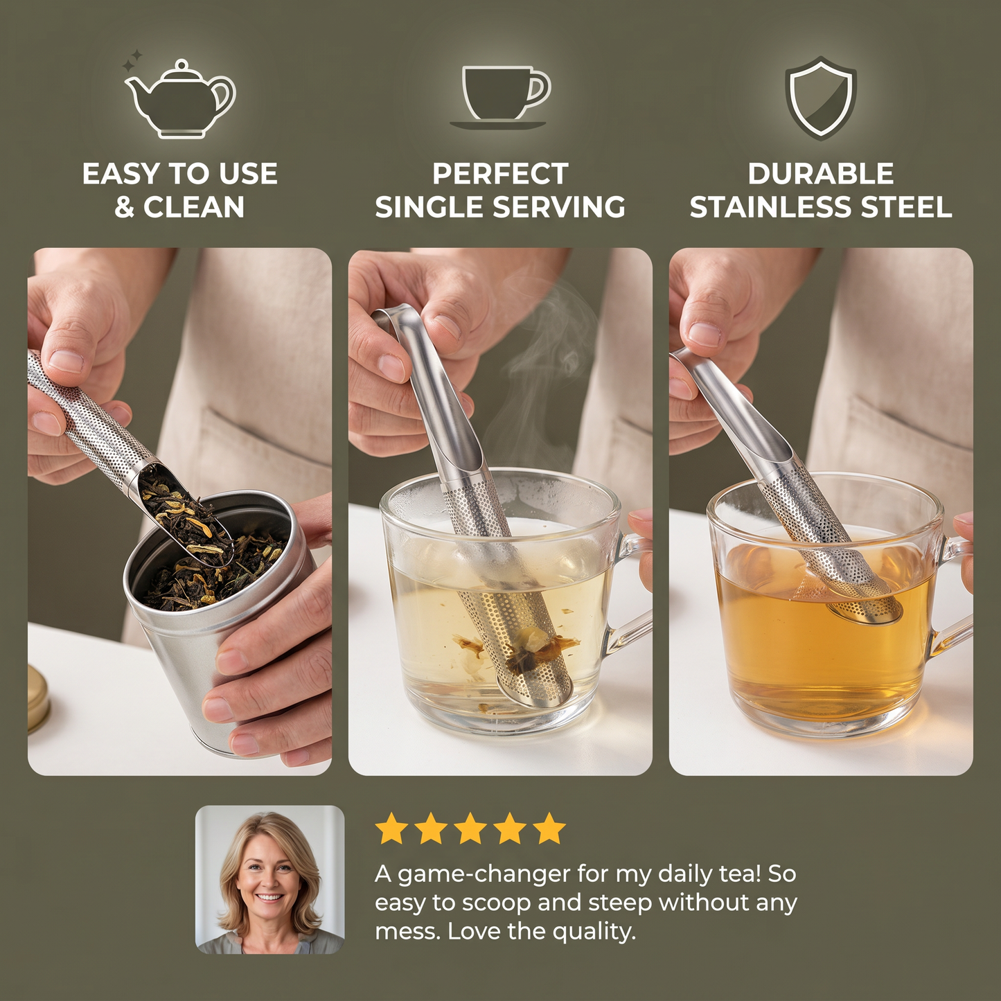 Practical and Handy Teaspoon Strainer