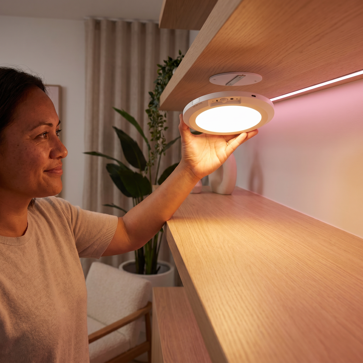 Dimmable rechargeable ceiling light with motion sensor – magnetic & wireless