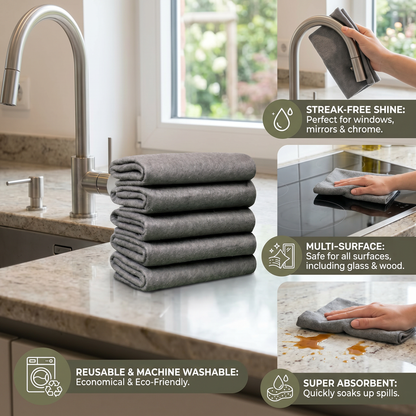 MagicClean Microfiber Cloths – Set of 10 | Streak-Free & Reusable