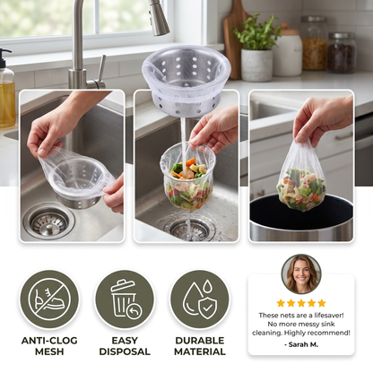 Disposable Sink Strainer Nets – Anti-Clog Mesh for Sink & Drain (2-Pack)