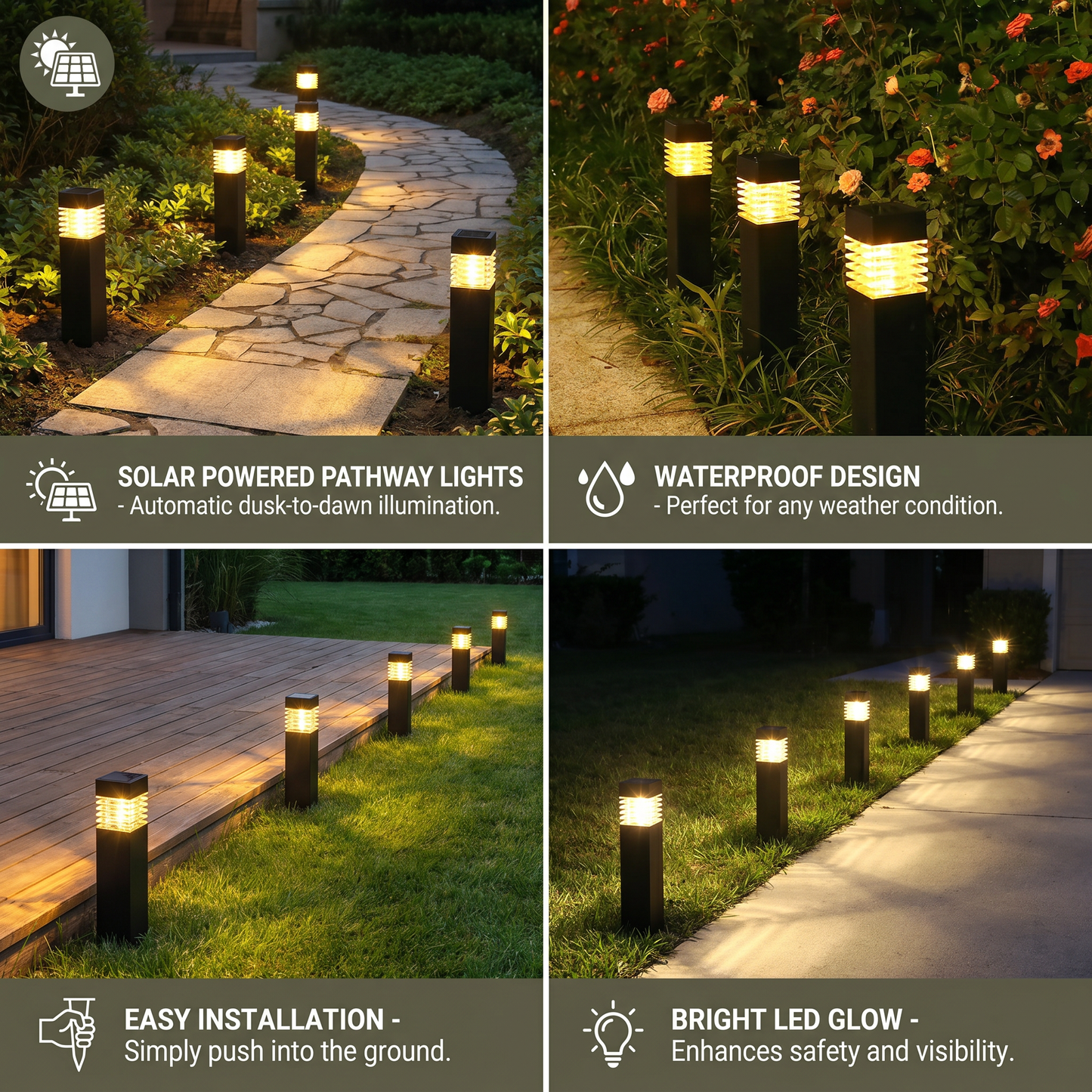Solar LED Ground Lights – Waterproof Garden Lights for Pathway, Lawn & Patio
