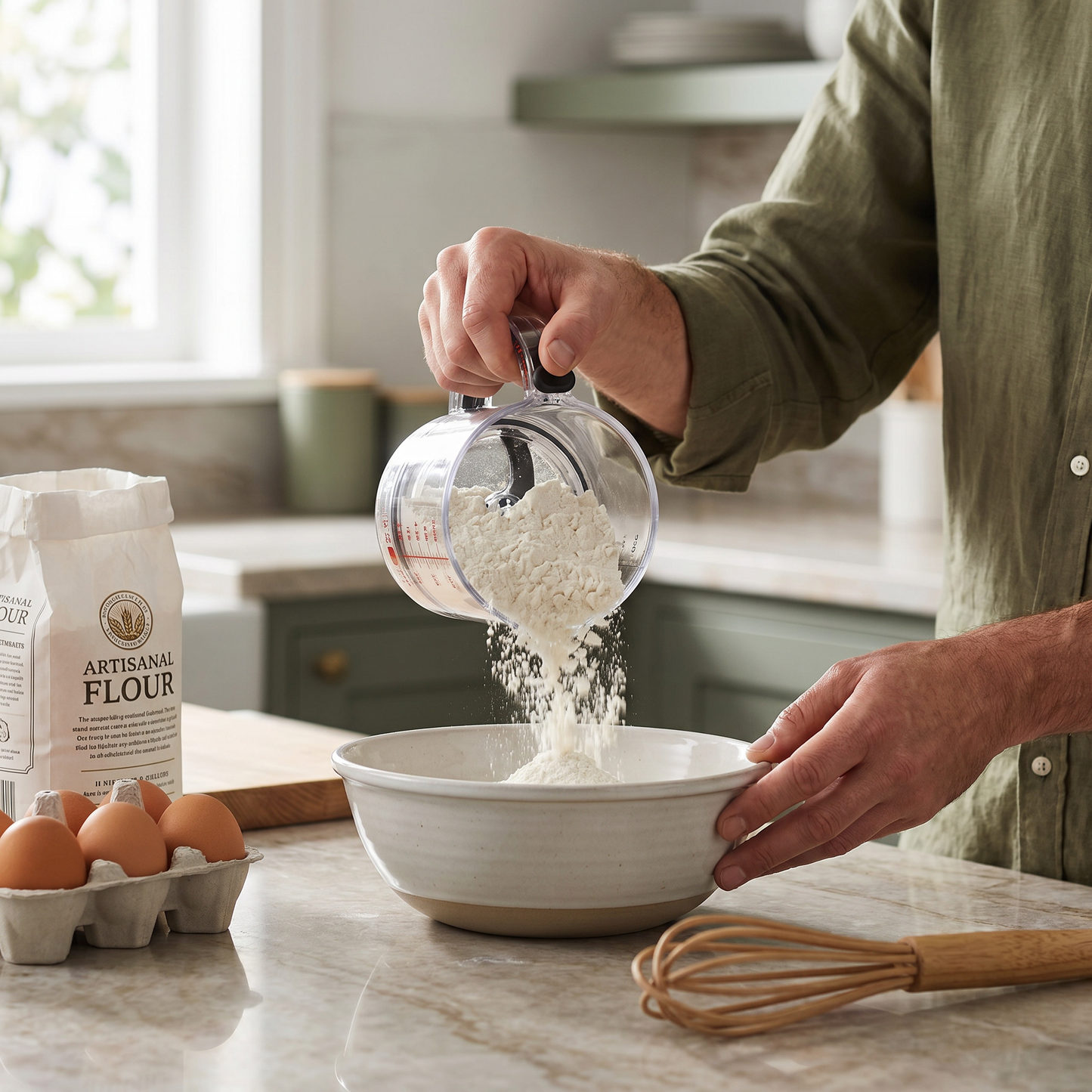 Adjustable Measuring Cup – Multifunctional Kitchen Tool with Scraper and Sealing Base