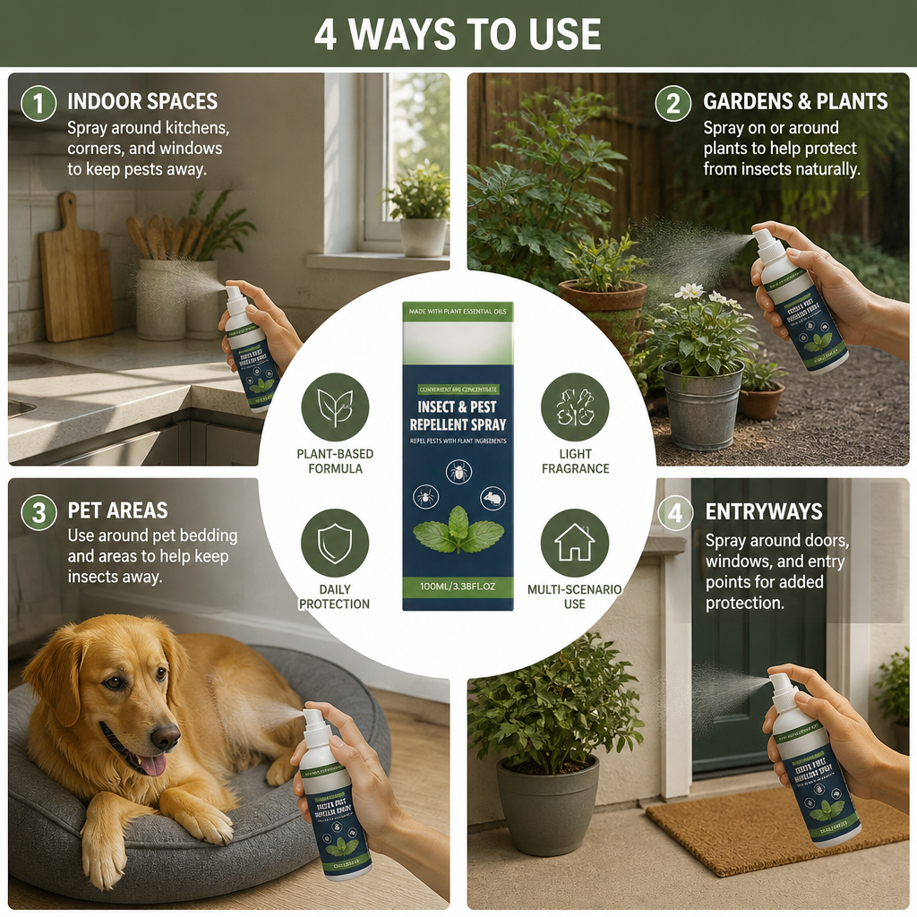 Peppermint Oil Insect & Pest Repellent Spray – For Home & Garden