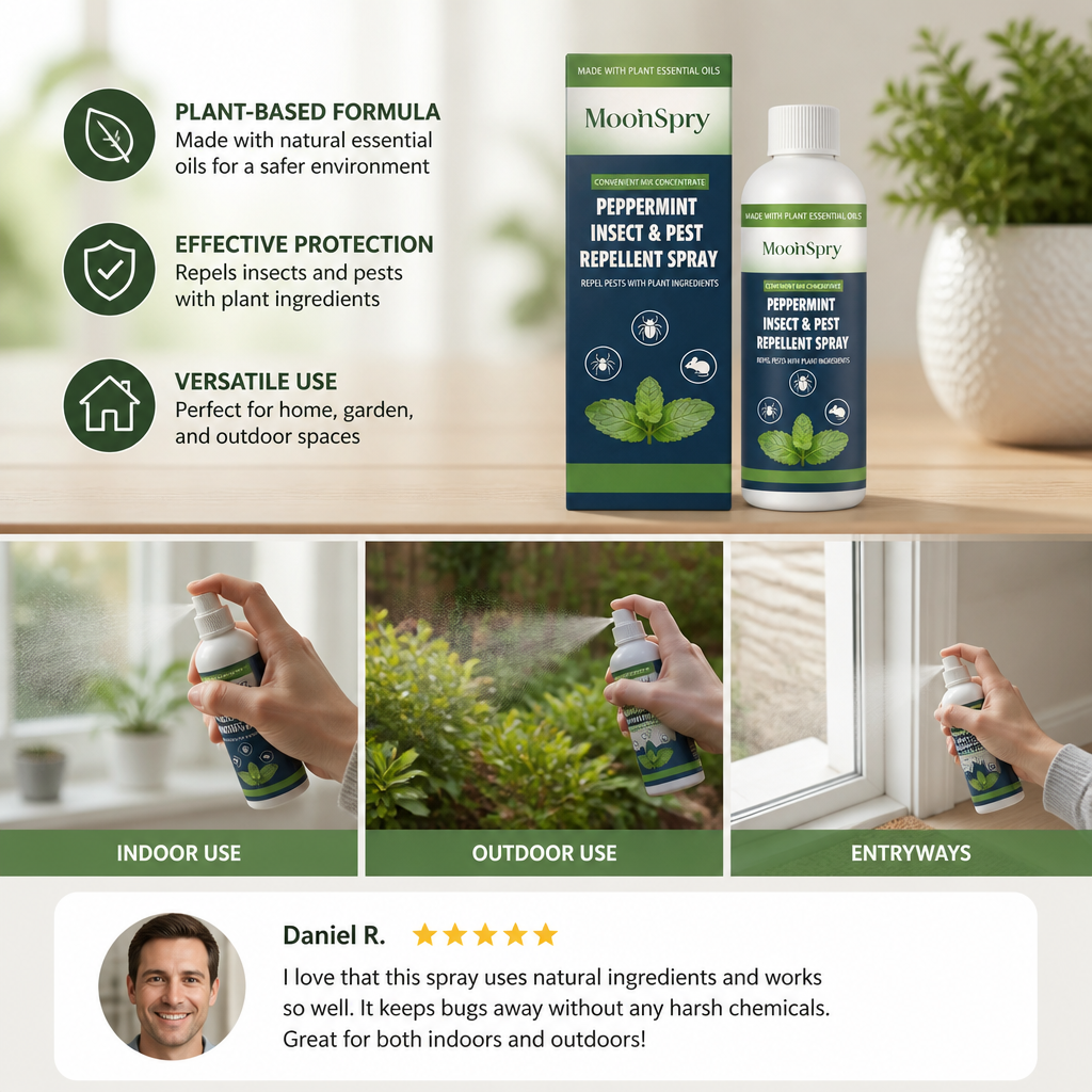 Peppermint Oil Insect & Pest Repellent Spray – For Home & Garden