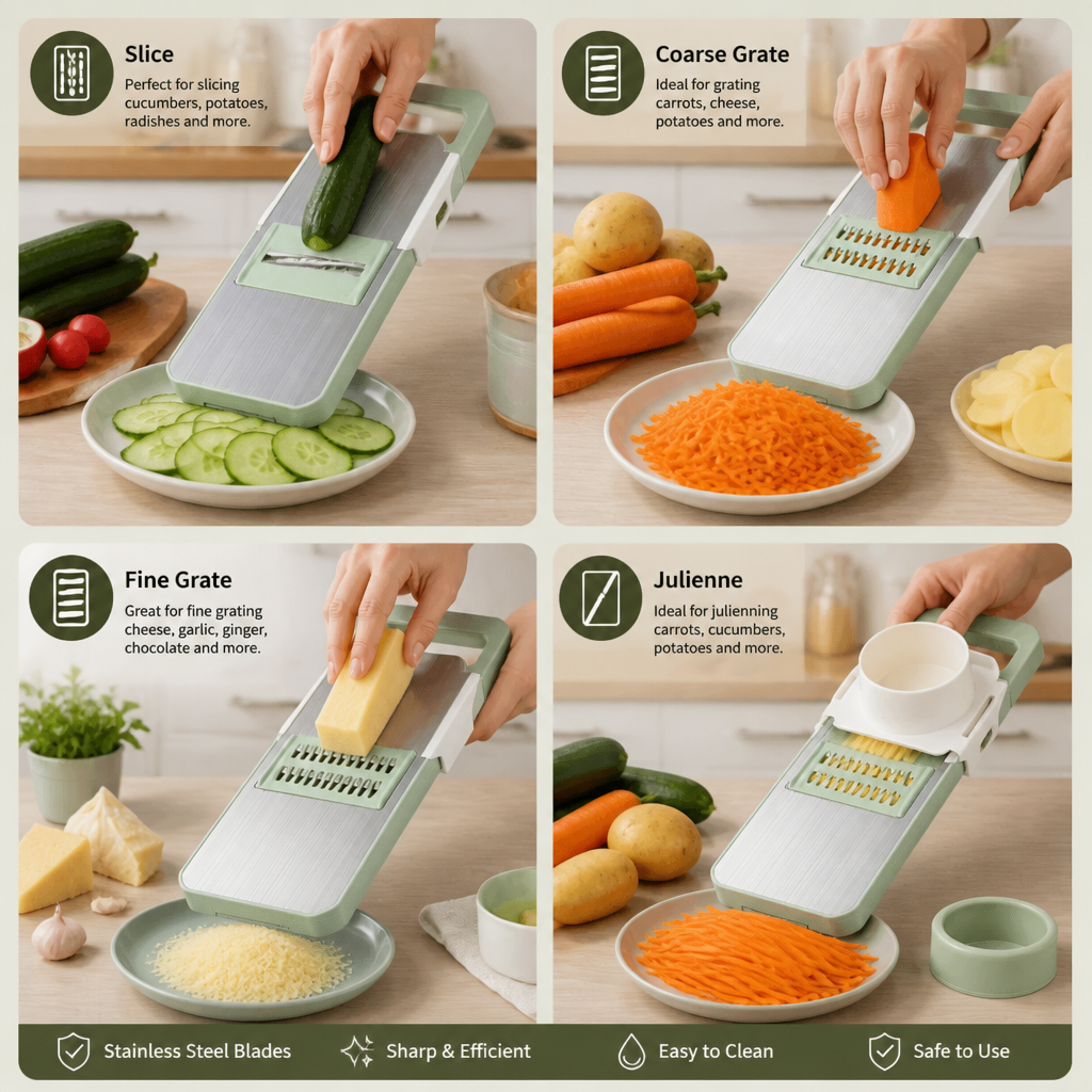 6-in-1 Multifunctional Vegetable Slicer & Grater