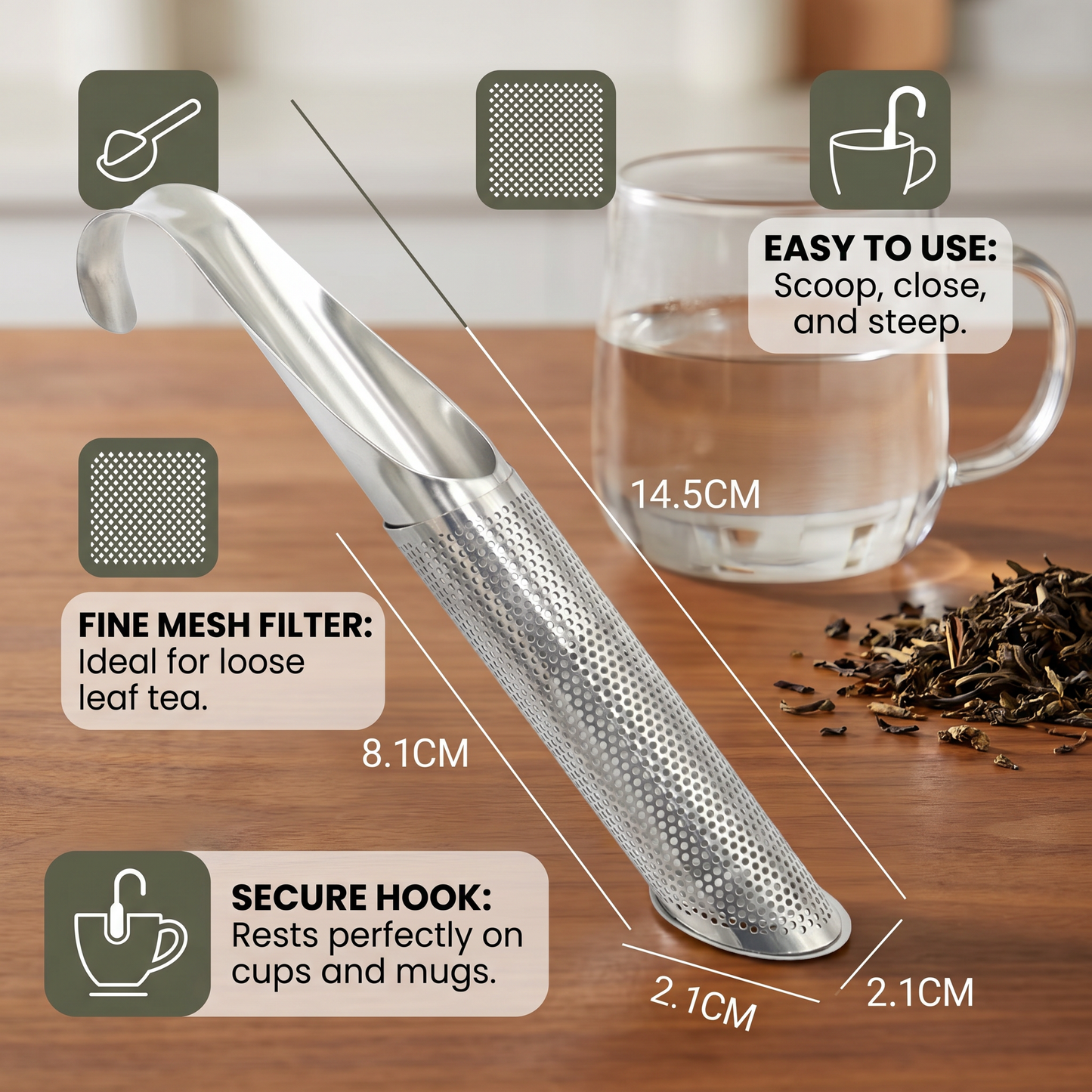 Practical and Handy Teaspoon Strainer
