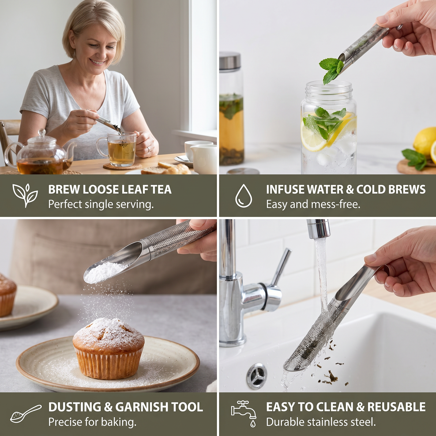 Practical and Handy Teaspoon Strainer