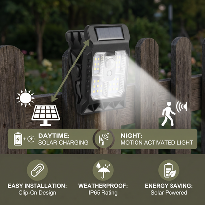 Practical Clip-On Solar Lamp with Motion Sensor
