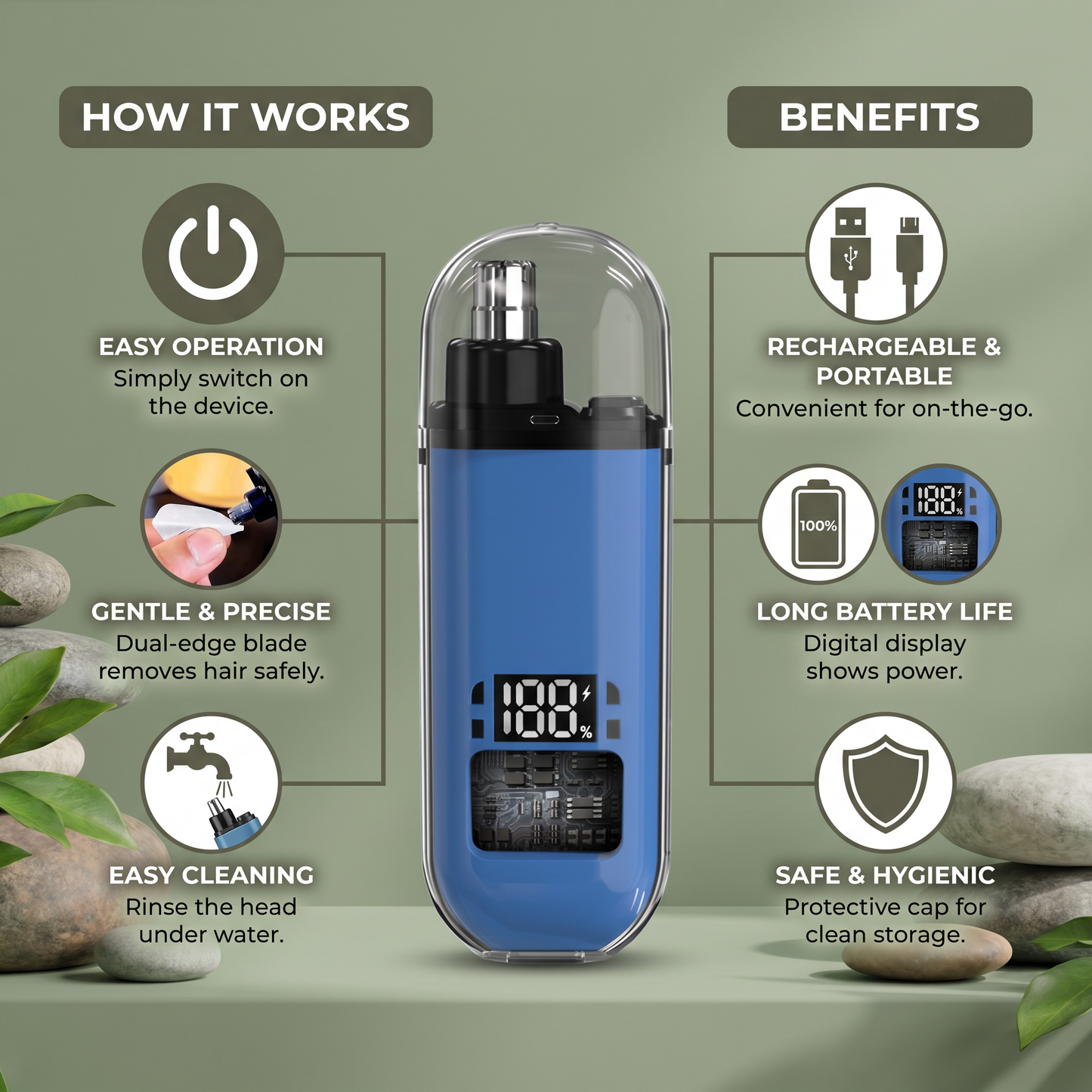 Practical Nose Hair Trimmer for On-the-Go Use