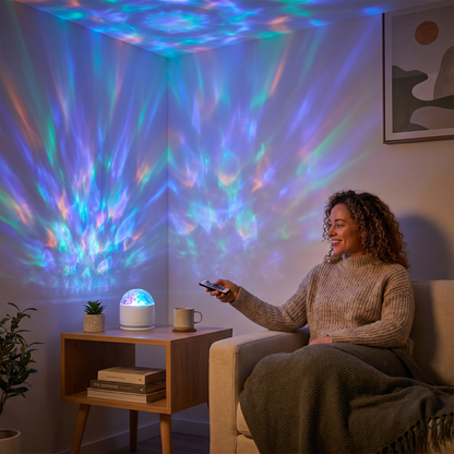 LED Northern Lights Projector Lamp – 16 Colors & Remote Control
