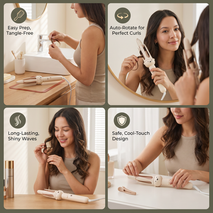 Automatic Bear-Design Curling Iron 32 mm – Electric Rotating Curling Styler