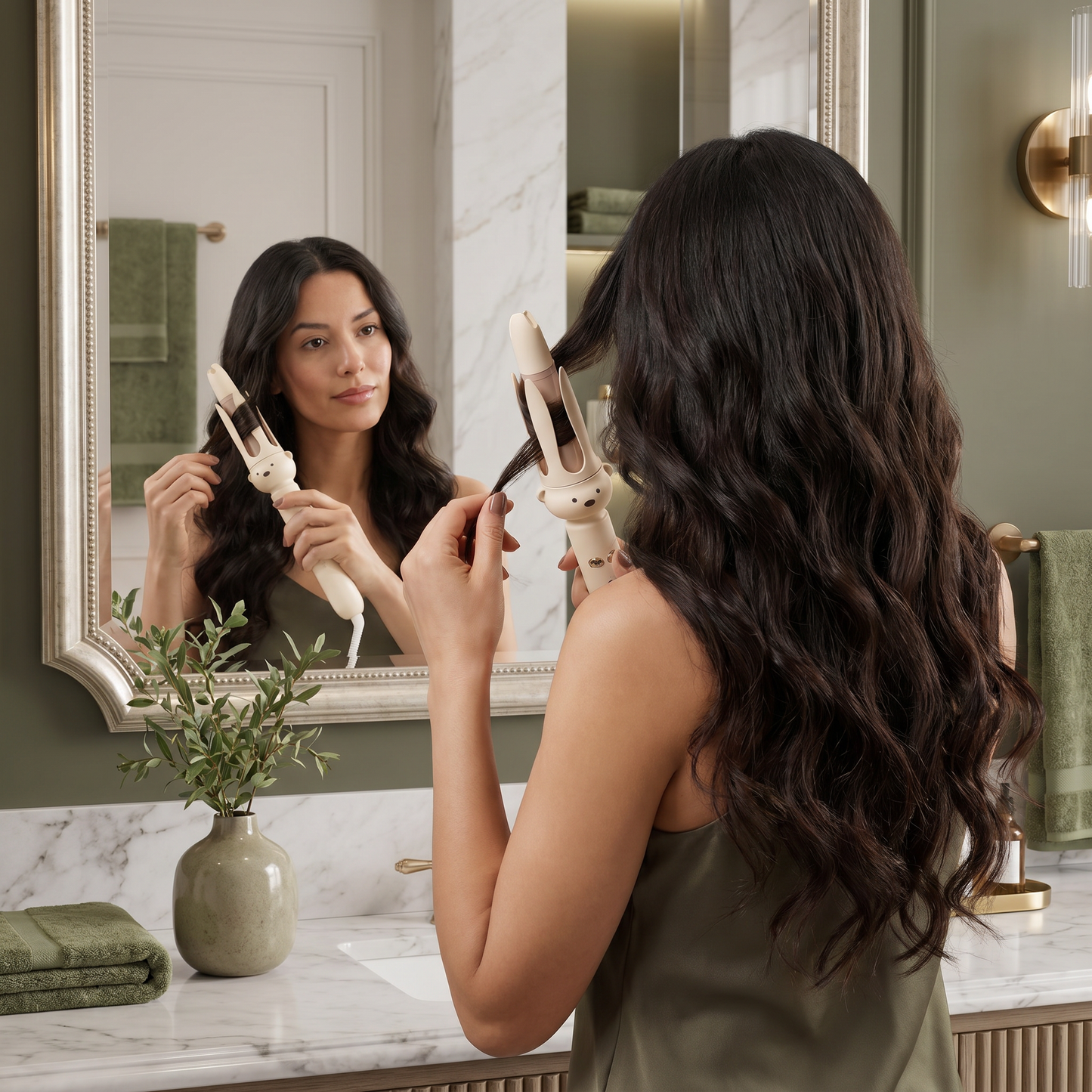 Automatic Bear-Design Curling Iron 32 mm – Electric Rotating Curling Styler