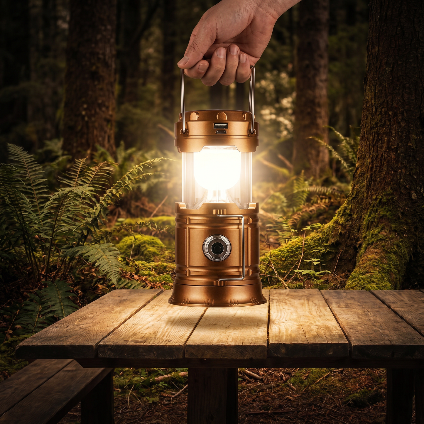 Rechargeable Solar Lantern with USB – Portable LED Light for Outdoor and Emergencies