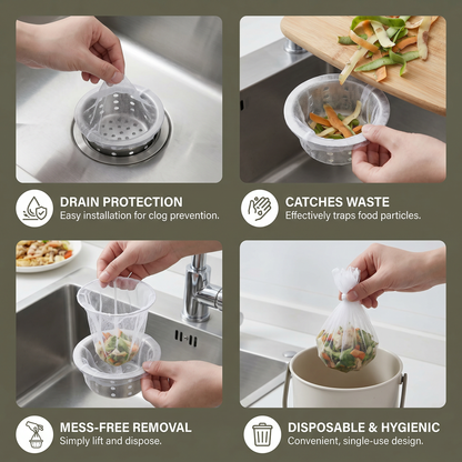 Disposable Sink Strainer Nets – Anti-Clog Mesh for Sink & Drain (2-Pack)