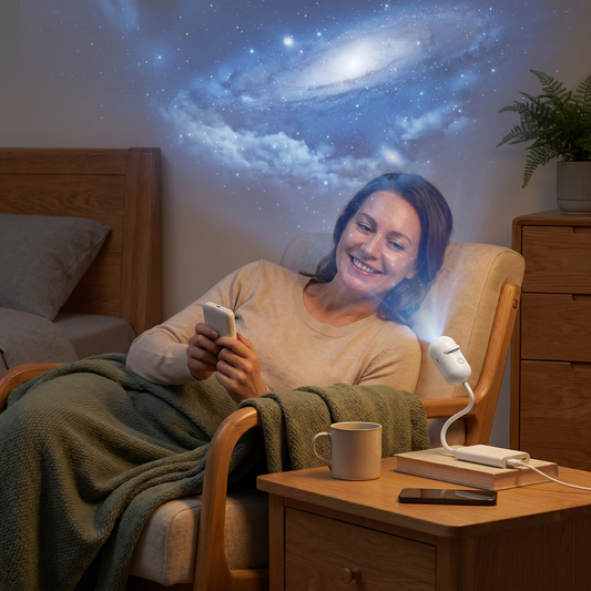 Modern Starry Sky Lamp – USB Mini Projector Night Light for Bedroom & Relaxing Ambience incl. 5 Patterns