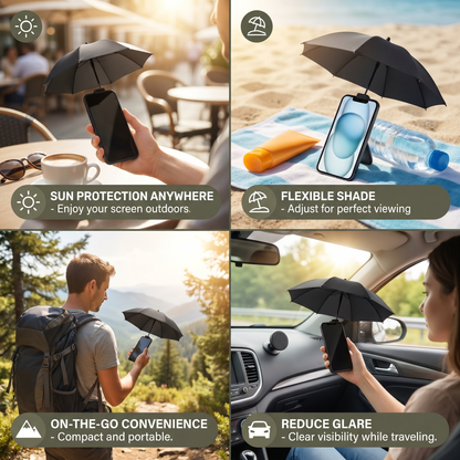 Magnetic Mini Phone Sunshade – Extendable Holder for Flexible Sun Protection on the Go