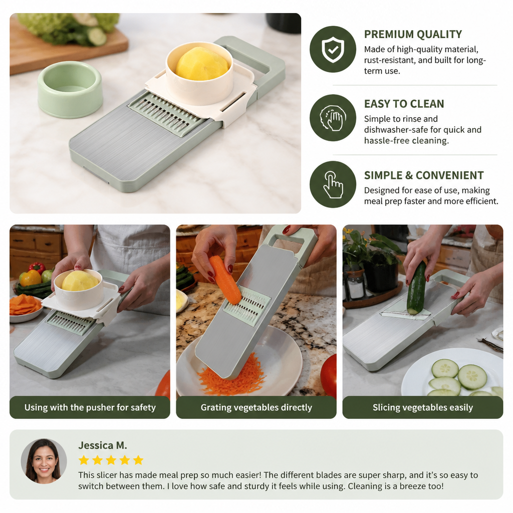 6-in-1 Multifunctional Vegetable Slicer & Grater