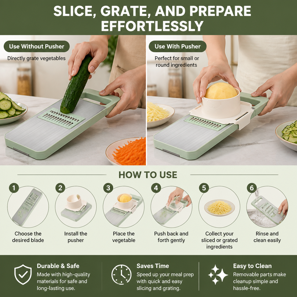 6-in-1 Multifunctional Vegetable Slicer & Grater