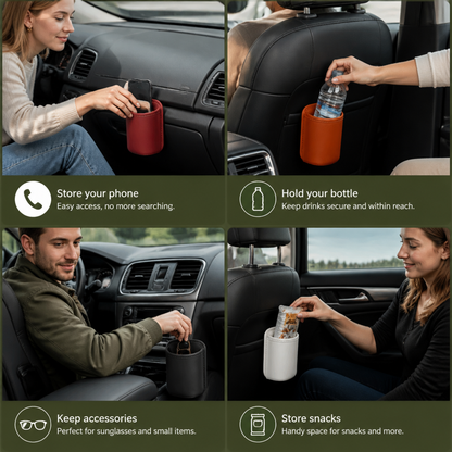 Universal Car Cup Holder & Multi-Purpose Storage Organizer for Bottles and Accessories