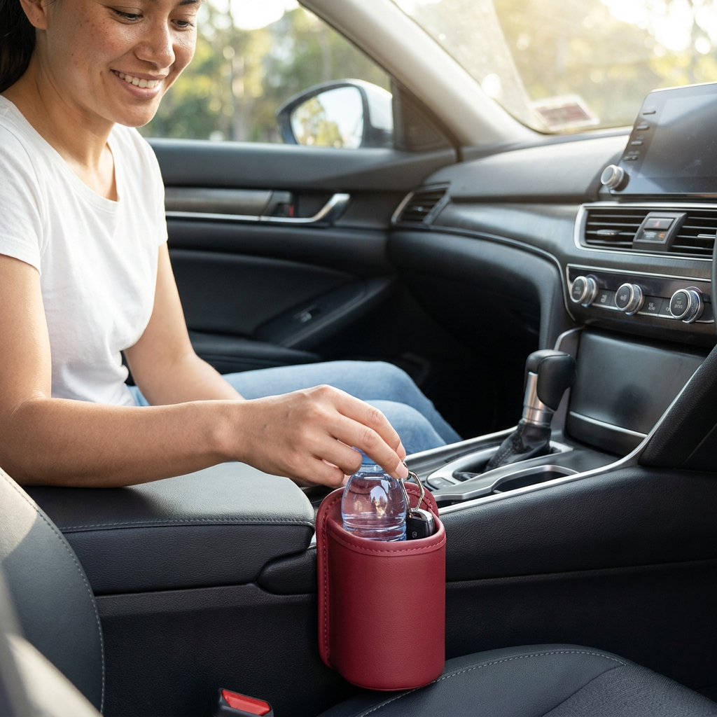 Universal Car Cup Holder & Multi-Purpose Storage Organizer for Bottles and Accessories
