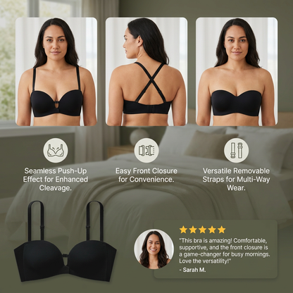 Push-Up Bra with Front Closure – Seamless, Supportive & with Removable Straps