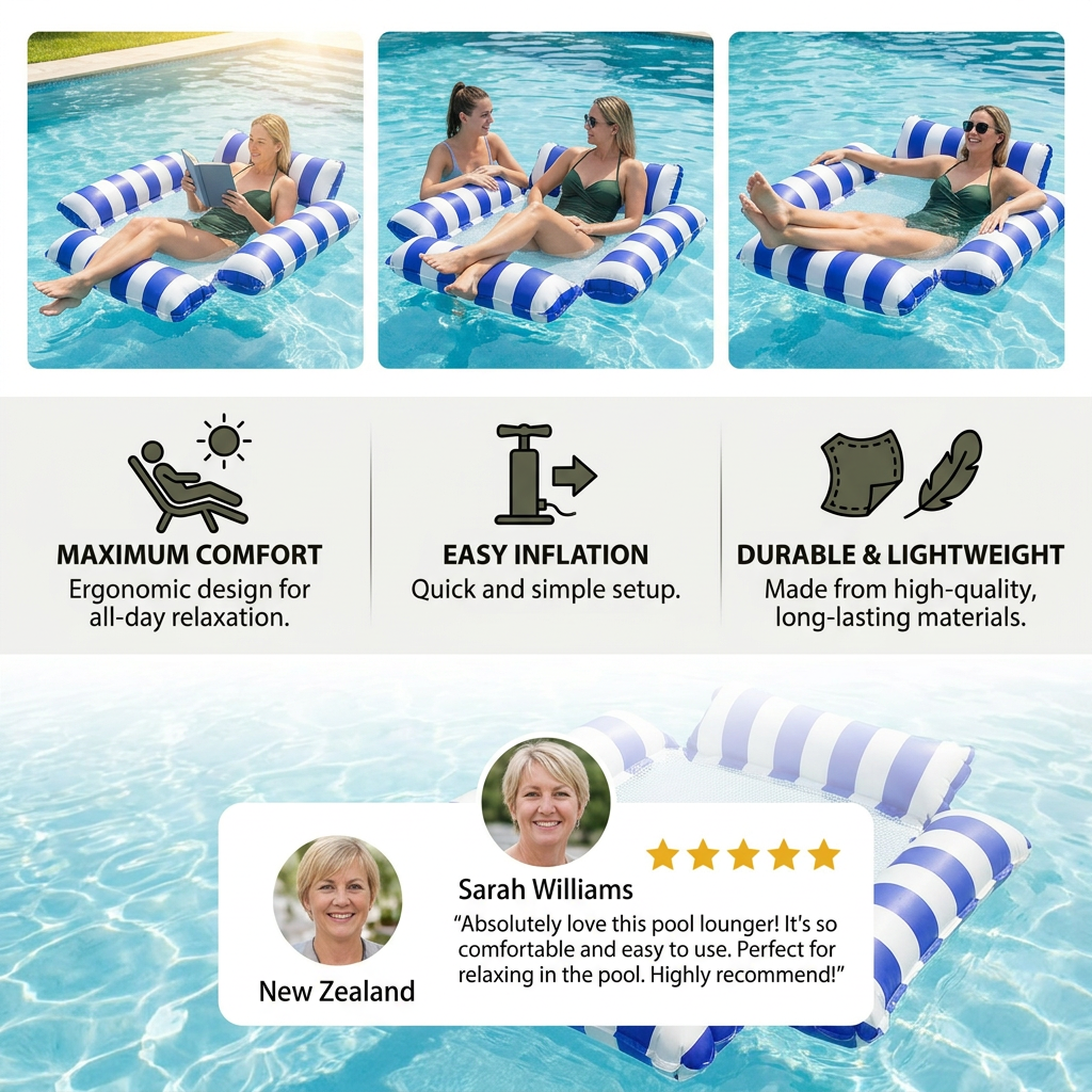 Inflatable Pool Lounger – Floating Relax Chair for Maximum Comfort in the Water