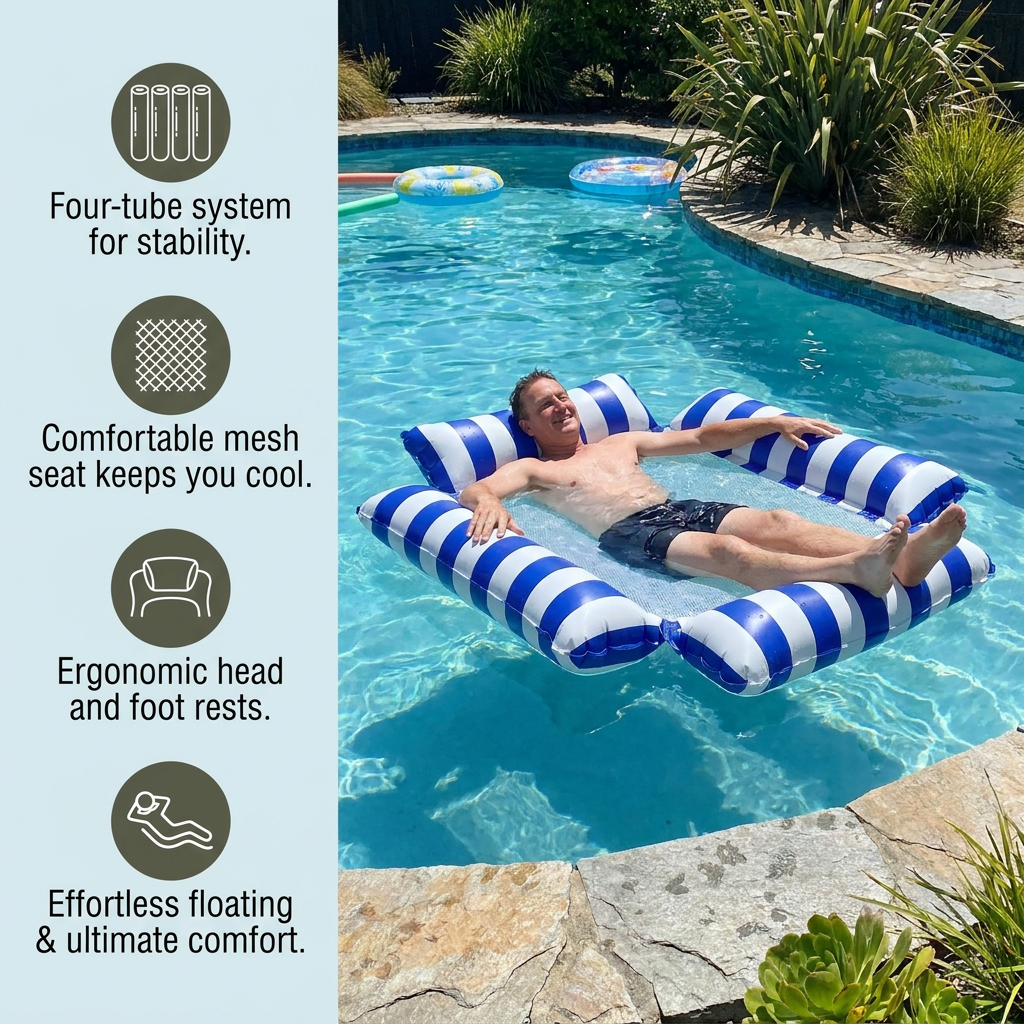 Inflatable Pool Lounger – Floating Relax Chair for Maximum Comfort in the Water