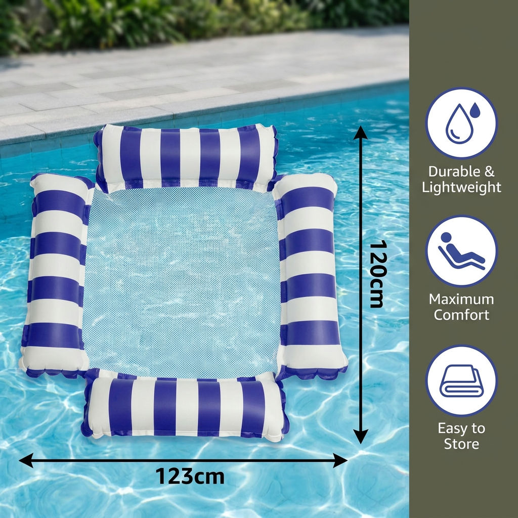 Inflatable Pool Lounger – Floating Relax Chair for Maximum Comfort in the Water