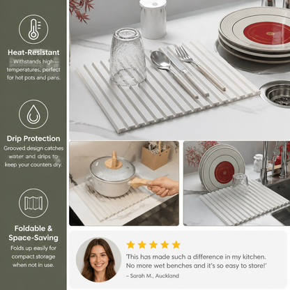 Foldable Silicone Drip Mat – Heat-Resistant Design
