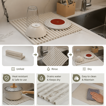 Foldable Silicone Drip Mat – Heat-Resistant Design