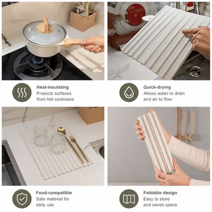 Foldable Silicone Drip Mat – Heat-Resistant Design